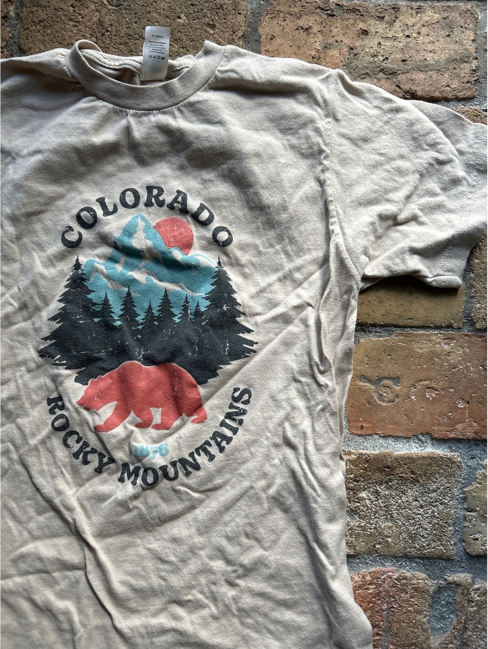 Fruit of the Loom Colorado Rocky Mountains Graphic T-Shirt Size Small